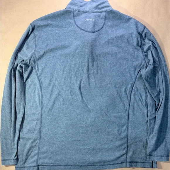Orvis Quarter‑Zip Pullover Men’s XL– Heather Blue Performance Long Sleeve - Picture 5 of 9